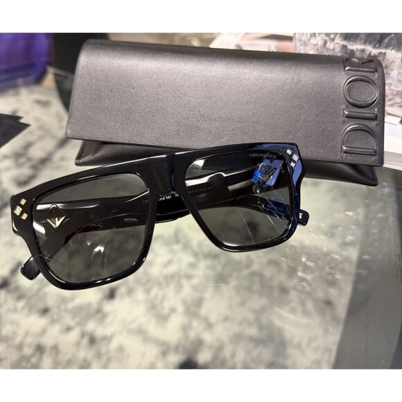 Christian Dior CD Diamond S61 Black Rectangular Sunglasses With Case Lens - Picture 10 of 15